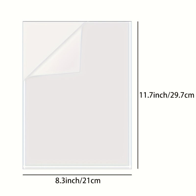 A4 Clear Self Adhesive Laminating Sheets 10 Sheets 8.3x11.7 Inch Transparent Sticker Paper For Photos Certificates Cards Office And School Supplies - Image 2