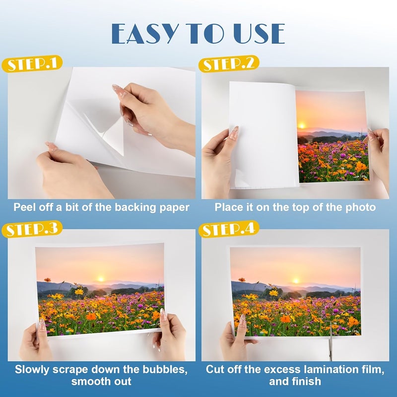A4 Clear Self Adhesive Laminating Sheets 10 Sheets 8.3x11.7 Inch Transparent Sticker Paper For Photos Certificates Cards Office And School Supplies - Image 3