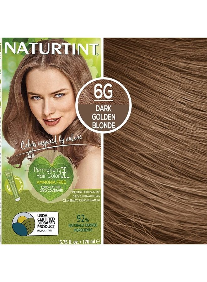 NATURTINT صبغة شعر دائمة 6G بلون أشقر ذهبي داكن (عبوة من 6) ، خالية من الأمونيا ، نباتية ، خالية من القسوة ، تغطية تصل إلى 100% للشيب ، نتائج تدوم طويلاً - Image 5
