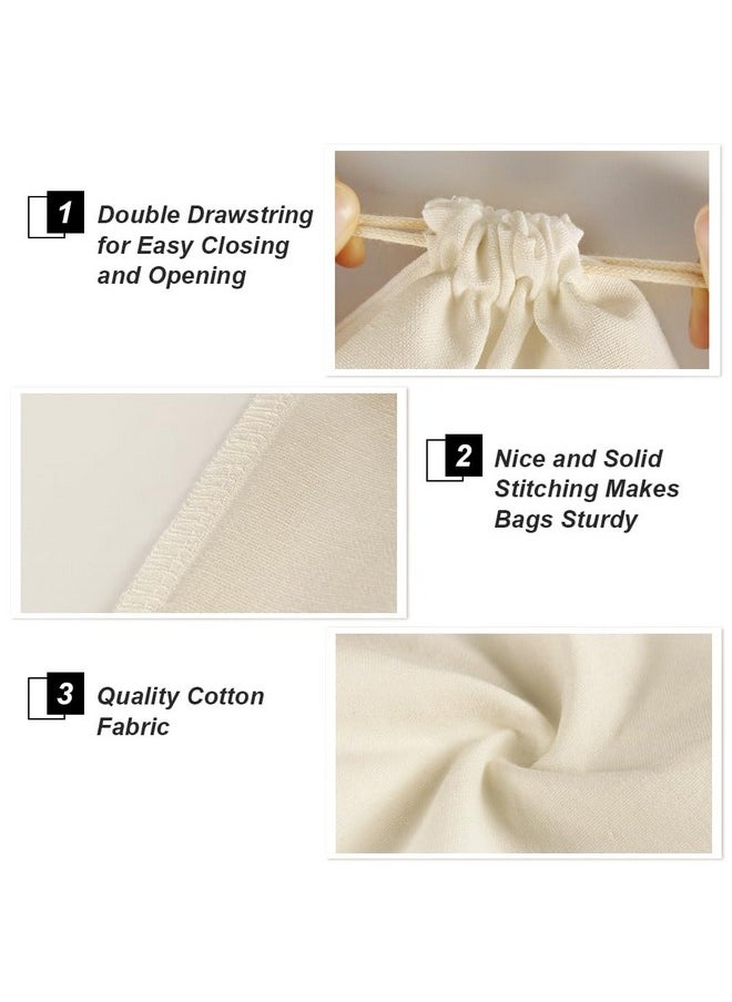 HRX Package 20Pcs Muslin Bags 8X10 Inches Cotton Drawstring Bag Fabric Gift Pouches Sachet For Jewelry Party Favors Wrapping Diy  - Image 4