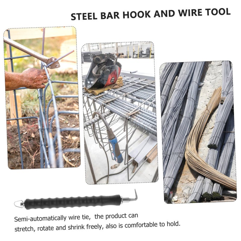 Semi Automatic Rebar Tie Hook Tool Efficient Wire Binding Comfortable Grip Durable Black - Image 5