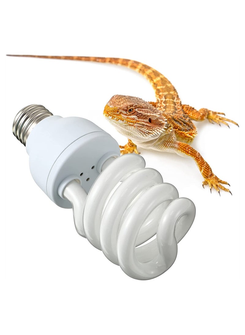 SYOSI Reptile Light Fixture Reptile UVB Bulb for Desert Reptiles Bearded Dragon Compact Fluorescent Terrarium Lamp white light  - Image 1