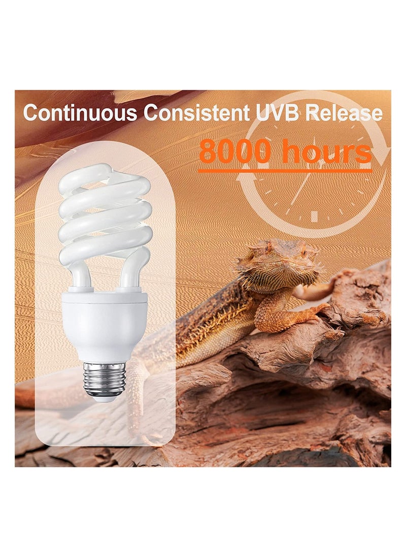 SYOSI Reptile Light Fixture Reptile UVB Bulb for Desert Reptiles Bearded Dragon Compact Fluorescent Terrarium Lamp white light  - Image 4