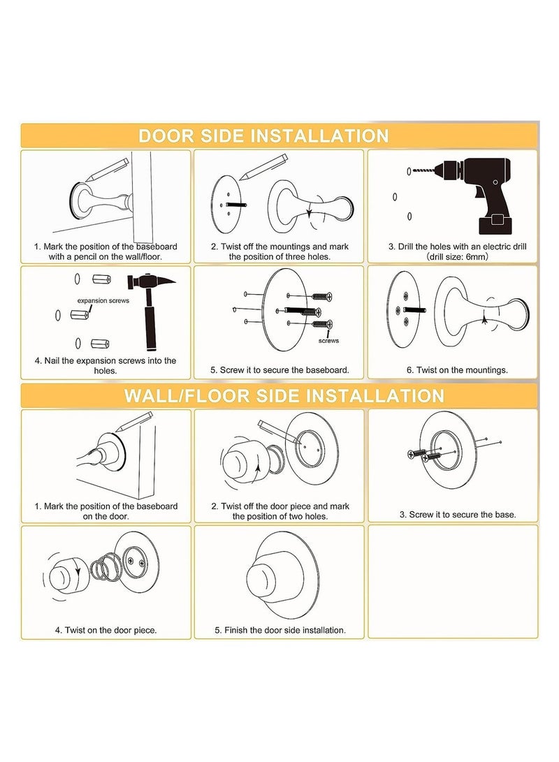 VIUAUAX Magnetic Door Stoppers,No Drilling Door Stop，Door Stop Wedge,Ainless Steel Door Stops For Wall And Floor Mounting.（1 Pack） - Image 2