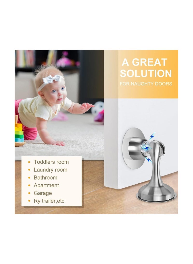 VIUAUAX Magnetic Door Stoppers,No Drilling Door Stop，Door Stop Wedge,Ainless Steel Door Stops For Wall And Floor Mounting.（1 Pack） - Image 3
