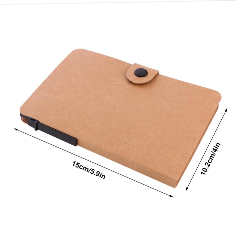 Khaki Kraft Paper Button Notebooks Bulk For Memo Study Office School Supplies - Image 3