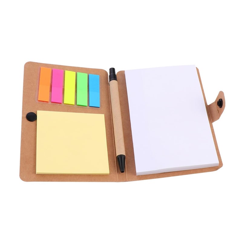 Khaki Kraft Paper Button Notebooks Bulk For Memo Study Office School Supplies - Image 2