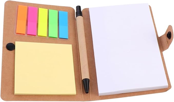 Khaki Kraft Paper Button Notebooks Bulk For Memo Study Office School Supplies - Image 1