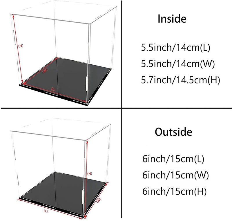 aDesign A+ DESIGN Clear Acrylic Display Case Assemble Collectibles Box Alternative Glass Case for Display Action Figures Home Storage & Organizing Toys (6x6x6 inch; 15x15x15 cm) - Image 5