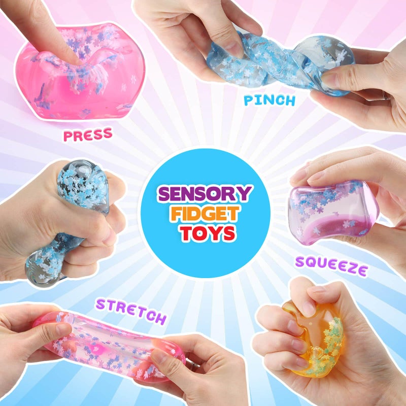 Chridark Ice Cube Fidget Toy for All Ages: 4 Pcs Sensory Squishy Fidget Toys, Square Stress Balls, Classroom Prizes, Anxiety Relief Stress Cube Gift for Kids Teens Adults - Image 3