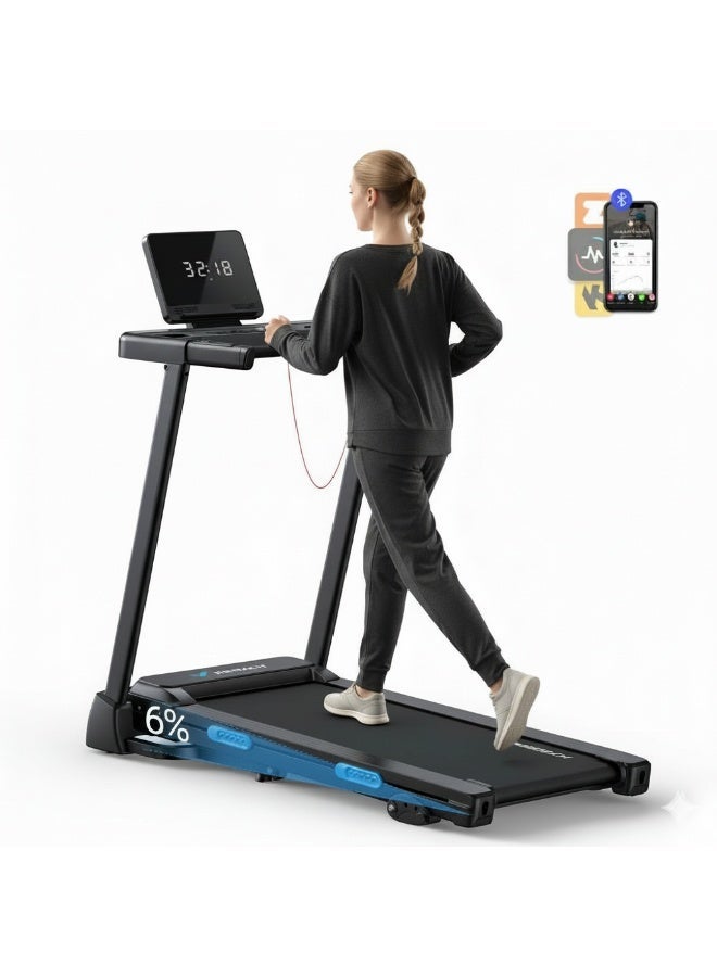 ميراتش جهاز مشي قابل للطي, جهاز مشي محمول قابل للطي مع شاشة LCD للمنزل والمكتب، جهاز مشي ذكي رقمي مع مساحة تشغيل كبيرة للمشي والجري - Image 1