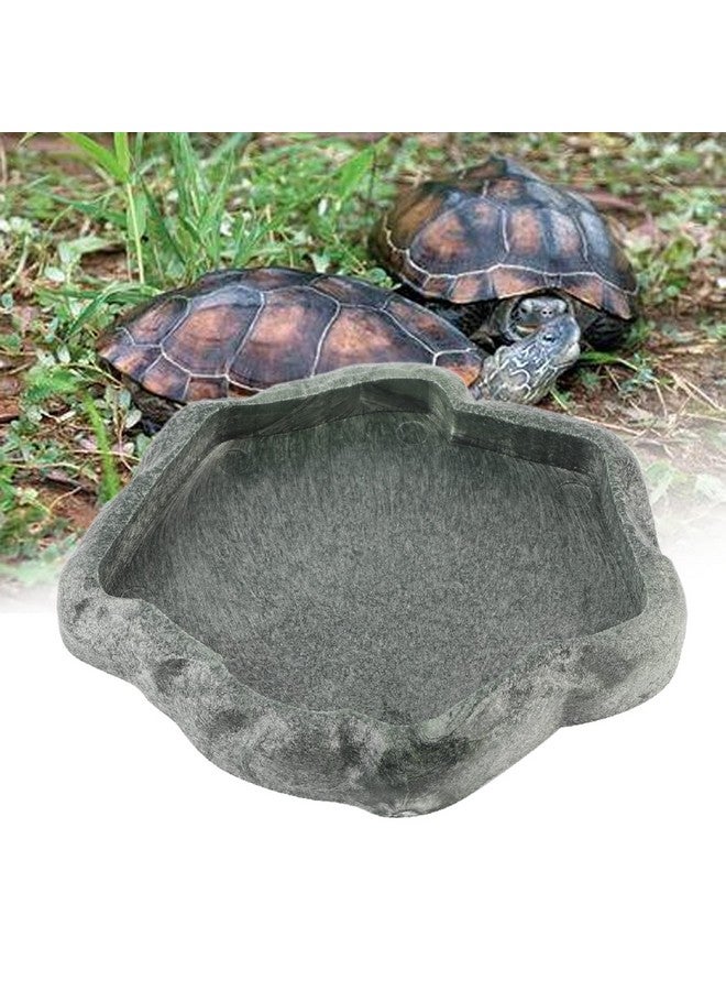 Fydun Dule Reptile Rock Food and Water Dish Feeder Bowl for Tortoise Lizard Replacement Plies (S 6.2x23.5cm) - Image 3