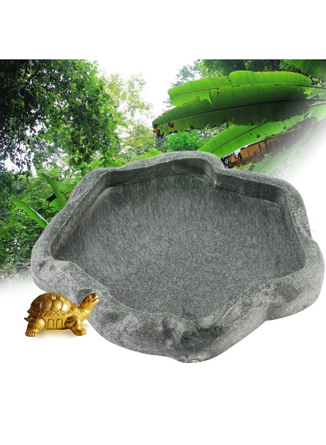 Fydun Dule Reptile Rock Food and Water Dish Feeder Bowl for Tortoise Lizard Replacement Plies (S 6.2x23.5cm) - Image 2