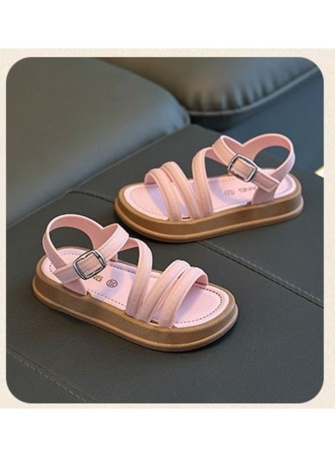 NIBEMINENT Elegant Baby Girls Sandals Summer  Casual Children Sandals Girls Flat Shoes Fashion Casual Non Slip Kids Student Beach Shoes  - Image 2