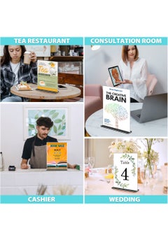 Excefore Acrylic Sign Holder A4 Poster Menu Holder Double Sided Display Stands for Restaurant, Hotel, Promotions, Photo, Documents & More (A4 5 Pack)  - Image 3