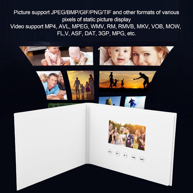 Zopsc Electronic Video Greeting Card, 7 Inch 4GB Memory 720P Customizable Video Playback with 1500mAh Battery for Christmas Wedding - Image 4