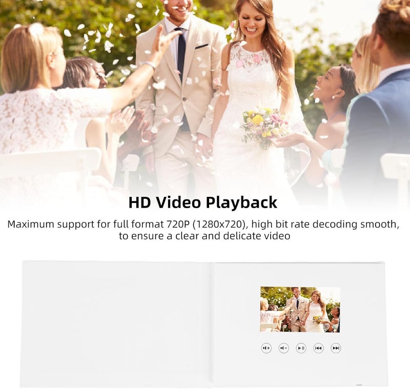 Zopsc Electronic Video Greeting Card, 7 Inch 4GB Memory 720P Customizable Video Playback with 1500mAh Battery for Christmas Wedding - Image 2