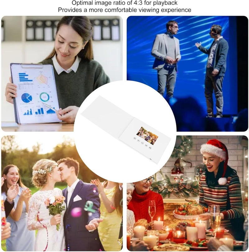 Zopsc Electronic Video Greeting Card, 7 Inch 4GB Memory 720P Customizable Video Playback with 1500mAh Battery for Christmas Wedding - Image 5
