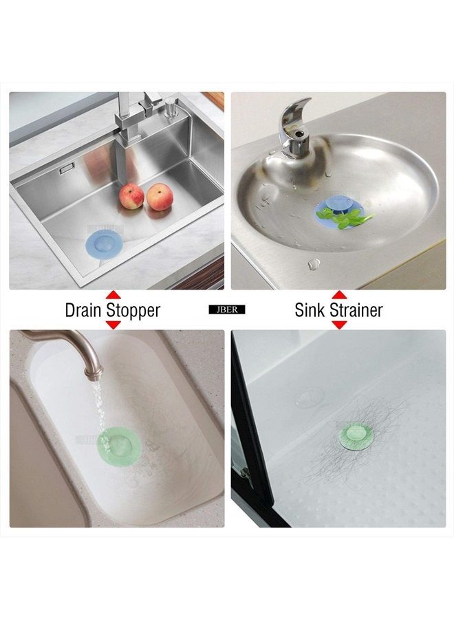 Jber Shower Drain Stopper - Silicone Bathtub Drain Strainers, Hair Trap Hair Catcher Bathtub Drain Stopper Protectors Cover Easy to Install and Clean Suit for Bathroom Bathtub and Kitchen 5 Pack - Image 5