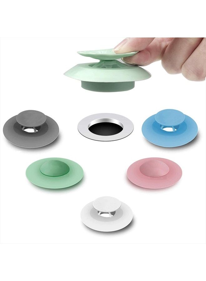 Jber Shower Drain Stopper - Silicone Bathtub Drain Strainers, Hair Trap Hair Catcher Bathtub Drain Stopper Protectors Cover Easy to Install and Clean Suit for Bathroom Bathtub and Kitchen 5 Pack - Image 1