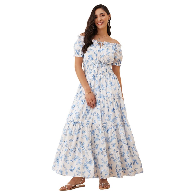 Rare Women's Regular Fit Fit and Flare Dress (EP7546C_White L) - Image 3