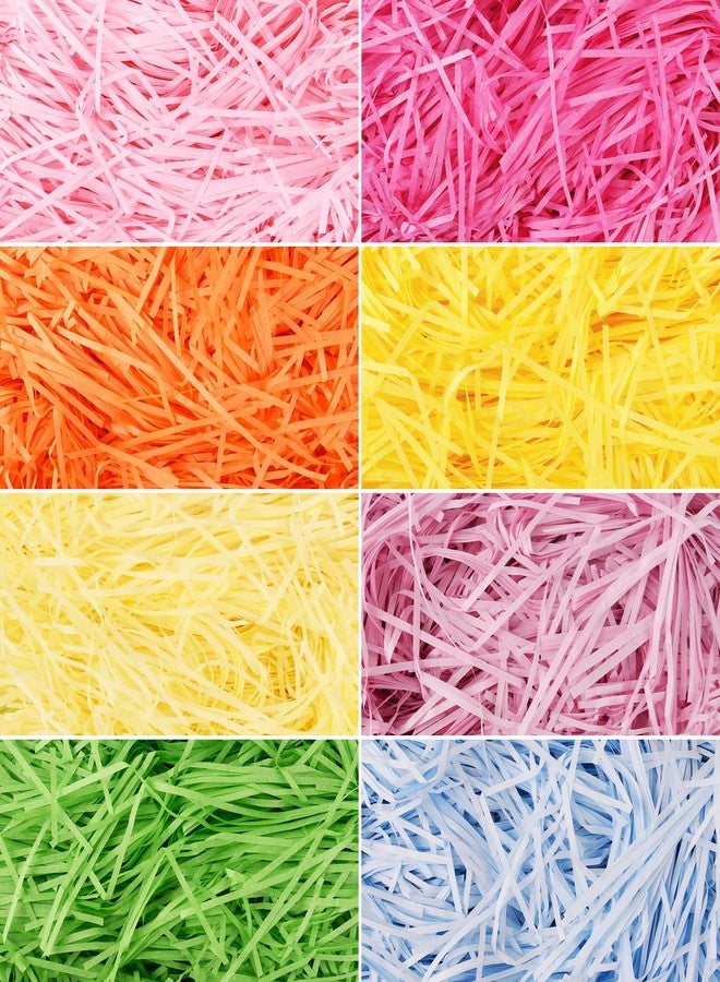 Qumenan 11.5 oz(330g Easter Grass Basket Filler 8 Colors Recyclable Raffia Paper Shred for Easter Basket Filler Creative Eggs Decor Gift Wrap Crinkle Filler Paper - Image 1