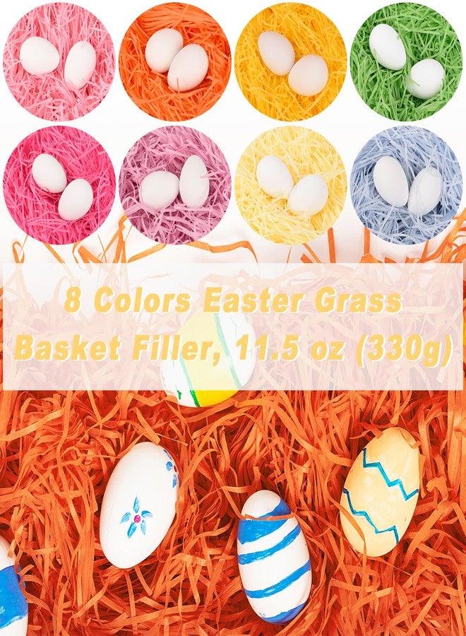 Qumenan 11.5 oz(330g Easter Grass Basket Filler 8 Colors Recyclable Raffia Paper Shred for Easter Basket Filler Creative Eggs Decor Gift Wrap Crinkle Filler Paper - Image 2