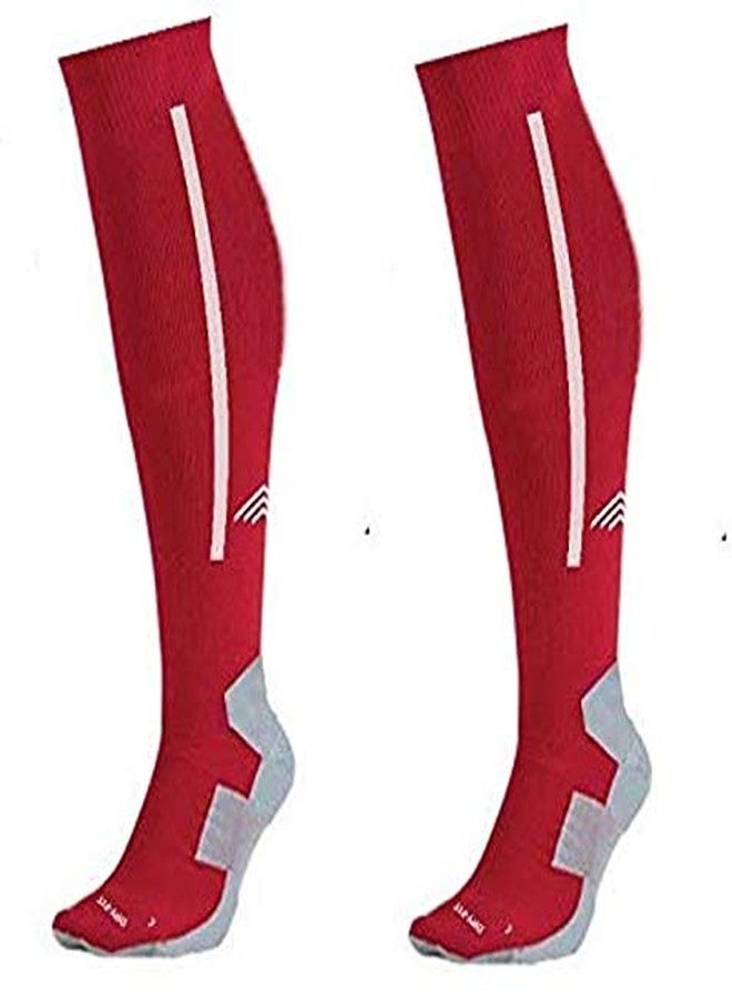 Just Care Medical & Athletic Compression Socks for Men, Nursing Performance Socks for Edema, Diabetic, Varicose Veins,Shin Splints,Running Marathon (Red With White)
