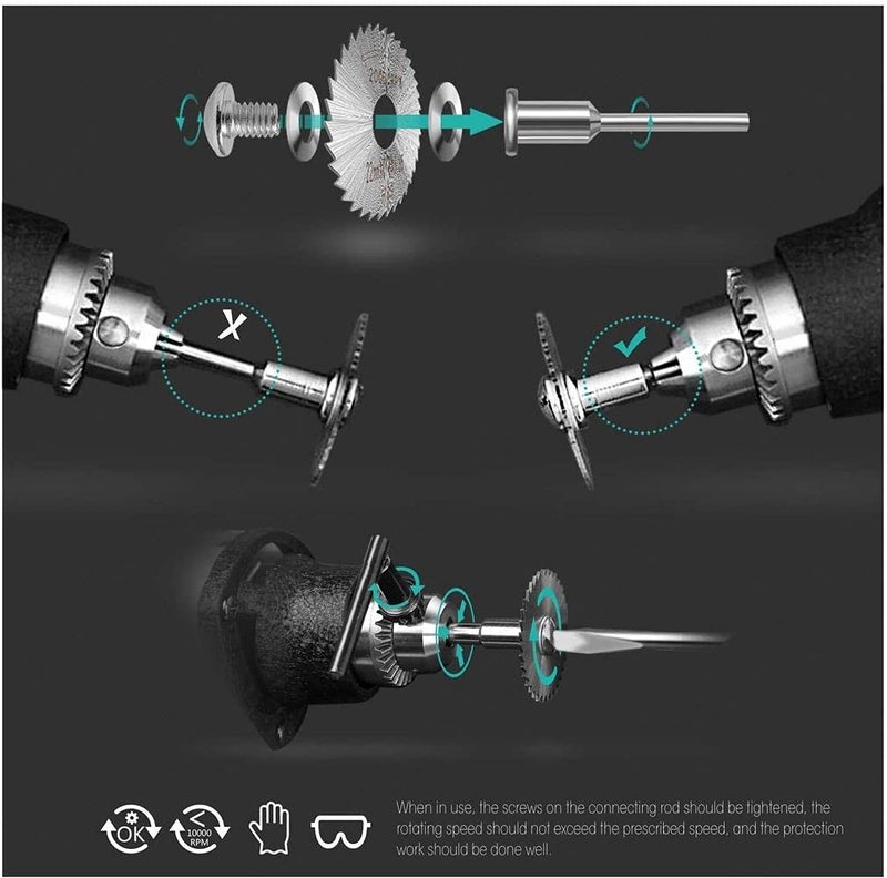 DIY Crafts CTDIYHI53107 Diamond Cutting Wheel Cut Off Discs Coated Rotary Tools WMandrel 2225323544mm HSS Cutting Wheel Set WMandrel - Image 3