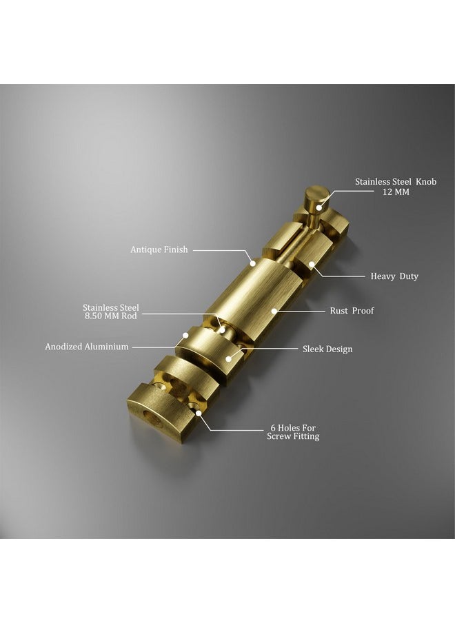 Atlantic Atlantic Aluminium Tower Bolt 6 inch for Homes and Offices, Antique Finish, Pack of 12 Pcs  - Image 3