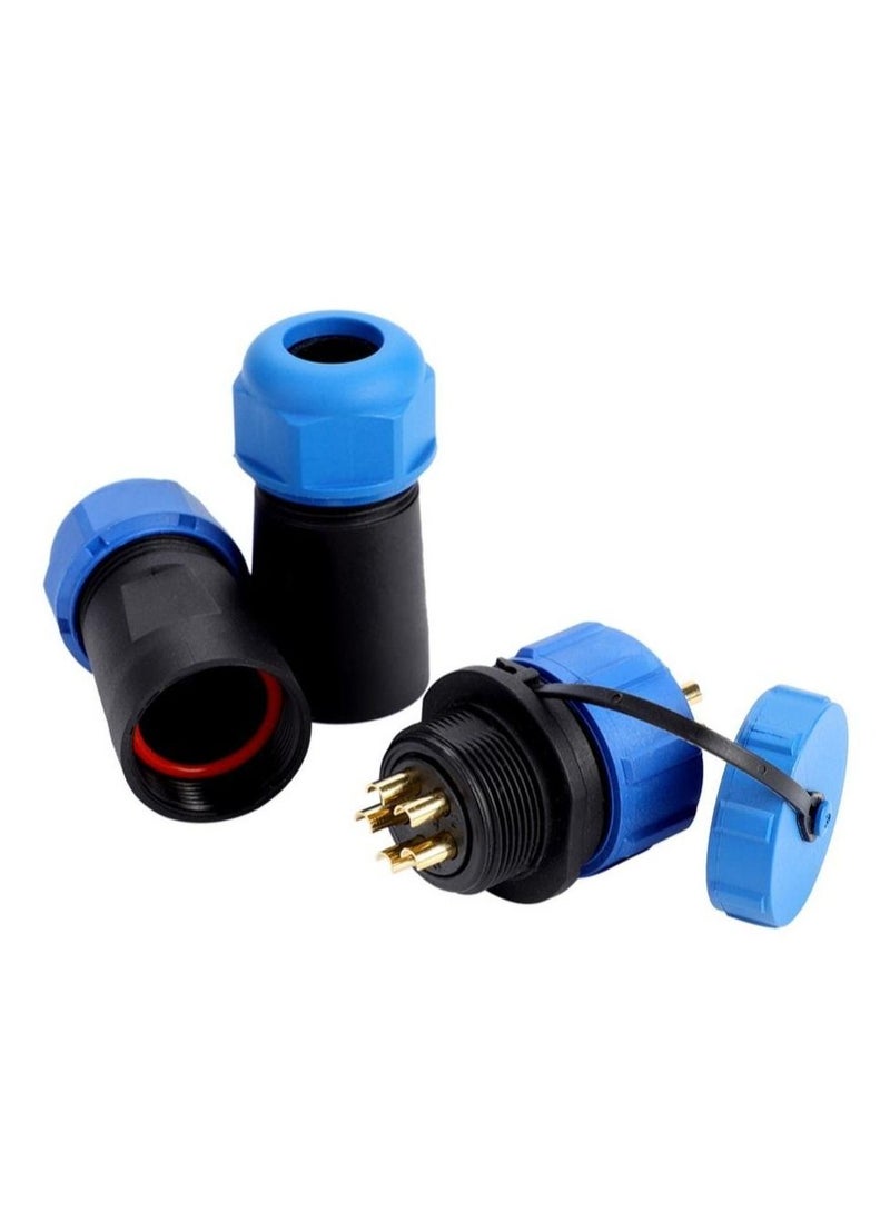 Plastic Aviation Plug Socket Outdoor Lighting Waterproof SP21 IP68 Cable InLine Connector 5 Pin - Image 1
