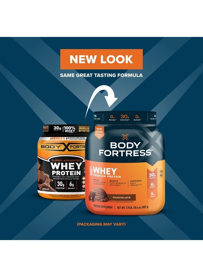 Body Fortress 100% Whey, Premium Protein Powder, Chocolate, 1.78lbs (Packaging May Vary)  - Image 2