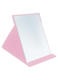 BreeJooy Portable folding vanity mirror, desktop makeup mirror with adjustable stand, pu leather travel mirror for camping, home  - Image 1