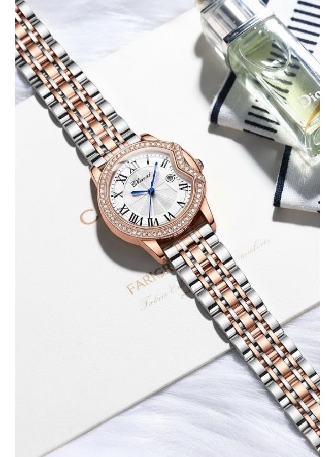 Chenxi Women’s Quartz Wrist Watch with Luxury Diamond-Studded Design, Water Resistant, Scratch-Resistant Glass, Stainless Steel Strap with Elegant Box - Image 4