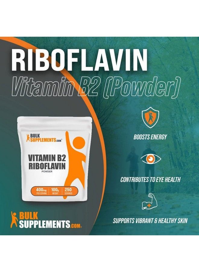 BulkSupplements - Riboflavin Powder (Vitamin B2) Vitamin B Supplement For Energy Support Unflavored Gluten Free 400Mg Per Serving (100 Grams 3.5 Oz) - Image 1