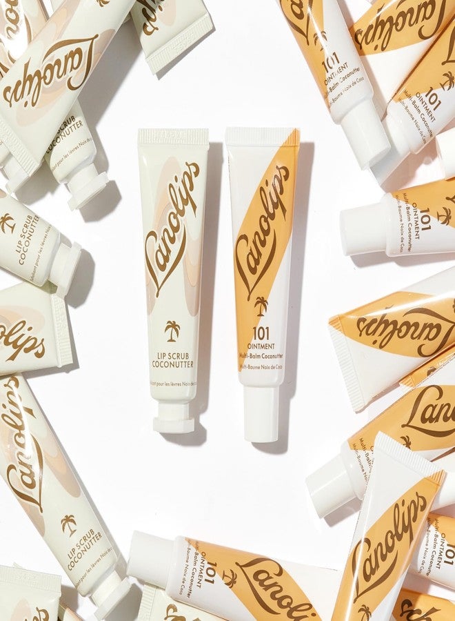 Lanolips Lip Scrub - Natural Lip Exfoliator Made with Lanolin, Vitamin E & Finely Ground Coconut Shells - Gentle Sugar Scrub for Healthy, Soft Lips - Coconutter (.35 oz) - Image 5