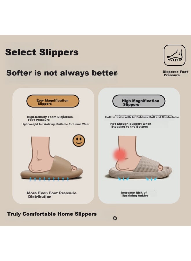 Miniso Men's Summer Slippers Casual Bathroom Outdoor Couple Anti-slip Slippers Milk Coffee Color 40-41 - Image 4