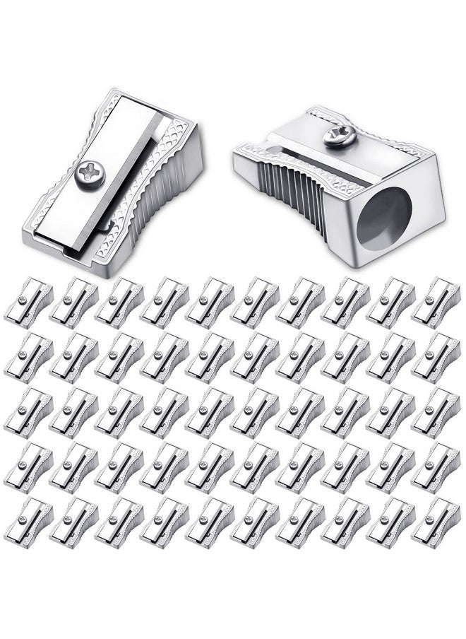 Fumete - 96 Pieces Metal Mini Pencil Sharpeners Handheld Metal Pencil Sharpeners Single Hole Aluminum Alloy Manual Pencil Sharpener Bulk For School Office Stationery Classroom Supplies - Image 1
