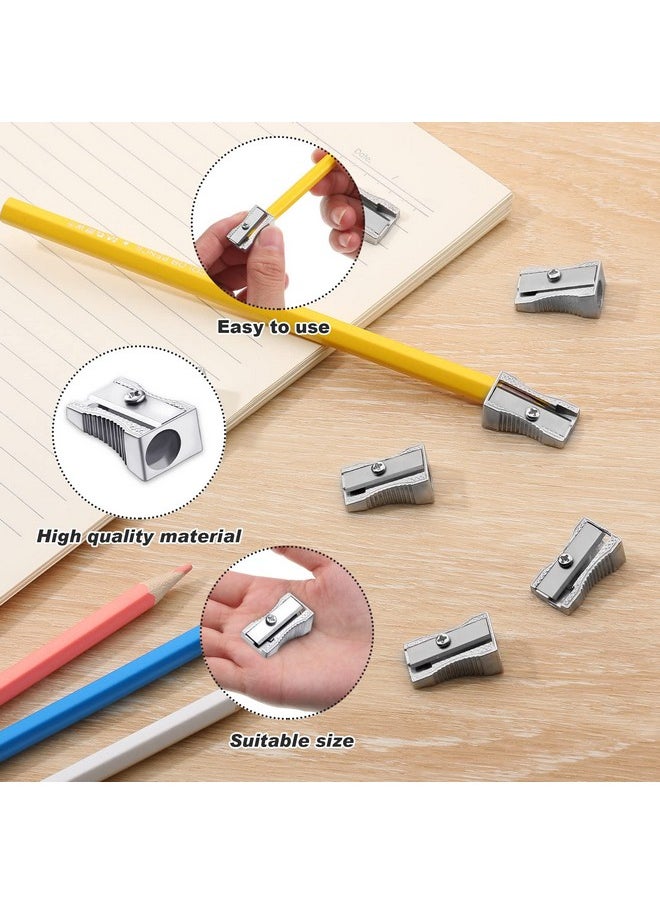 Fumete - 96 Pieces Metal Mini Pencil Sharpeners Handheld Metal Pencil Sharpeners Single Hole Aluminum Alloy Manual Pencil Sharpener Bulk For School Office Stationery Classroom Supplies - Image 1