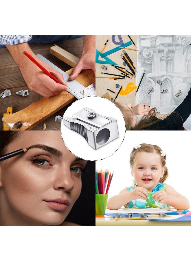Fumete - 96 Pieces Metal Mini Pencil Sharpeners Handheld Metal Pencil Sharpeners Single Hole Aluminum Alloy Manual Pencil Sharpener Bulk For School Office Stationery Classroom Supplies - Image 1