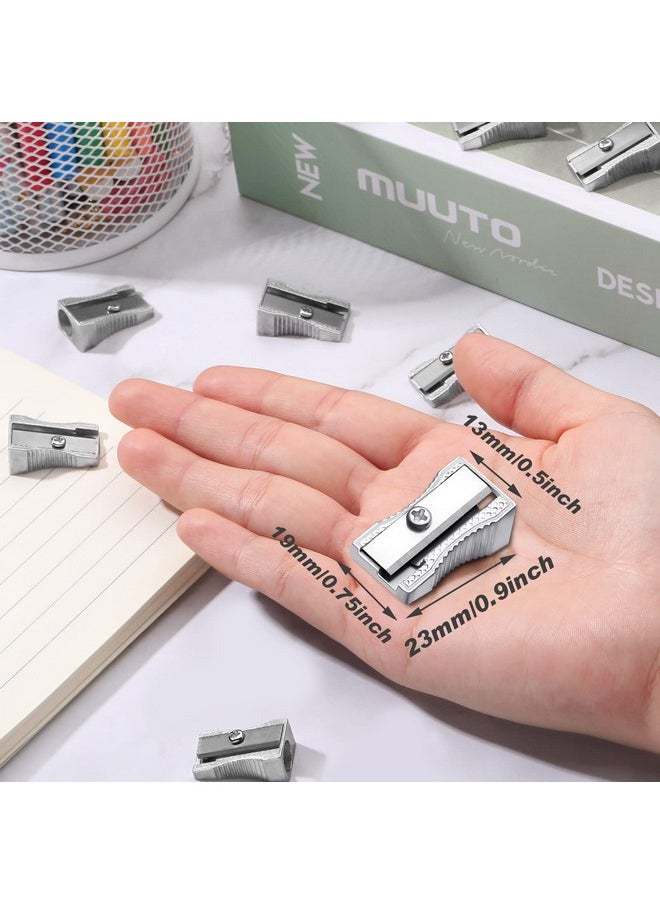 Fumete - 96 Pieces Metal Mini Pencil Sharpeners Handheld Metal Pencil Sharpeners Single Hole Aluminum Alloy Manual Pencil Sharpener Bulk For School Office Stationery Classroom Supplies - Image 1