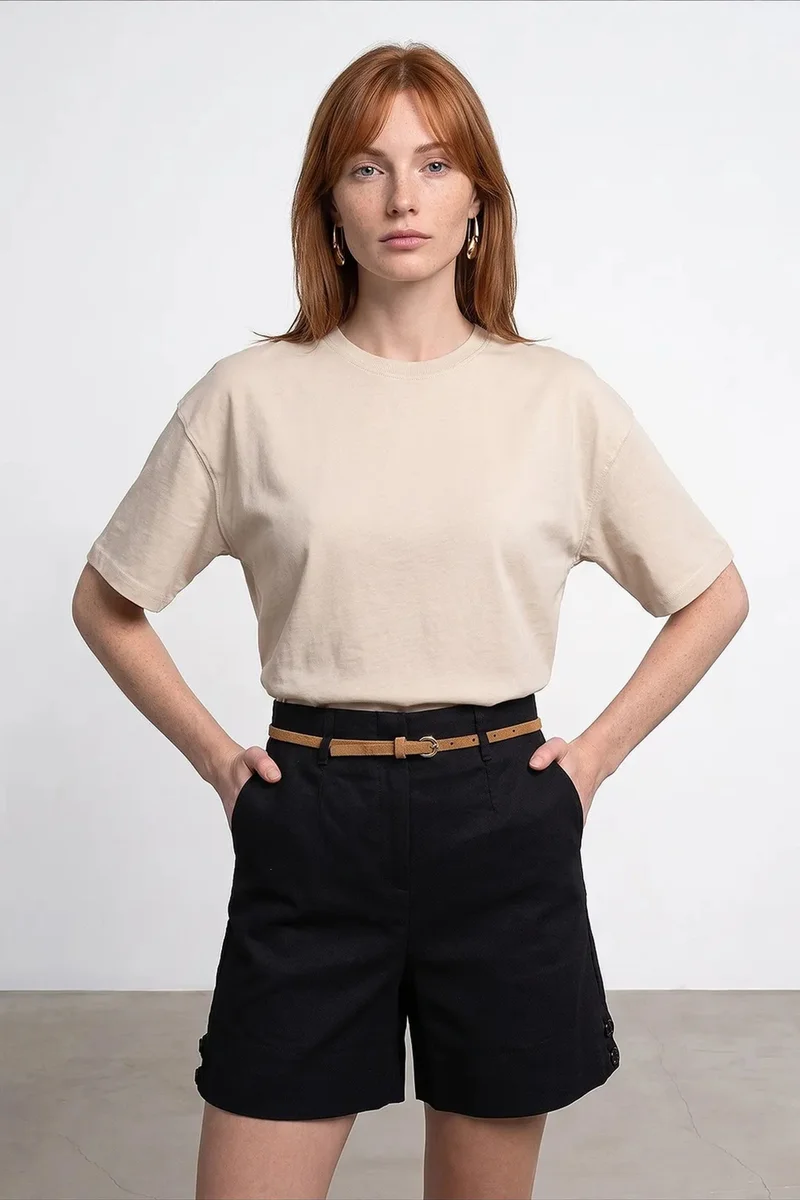 DILVIN Oversized Cotton Crew Neck T-Shirt