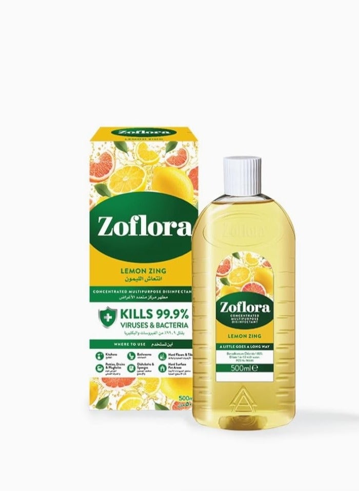 زوفلورا مطهر مركز متعدد الاغراض برائحة الليمون المنعش 500 مل