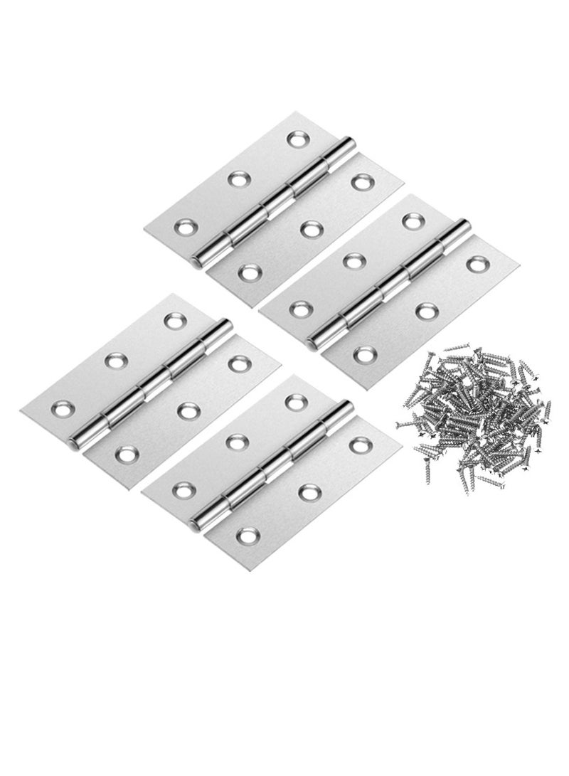 Generic Duravel Cabinet Hinge Metal Hinges Door Hinge Folding Butt Hinges for Cupboard Cabinet Windows Door with Screws (Pack-Of 4, 3 INCH)  - Image 1