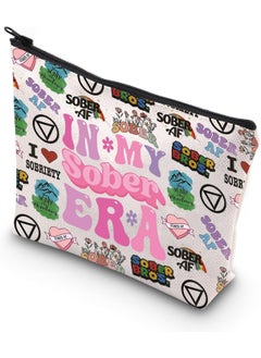 WCGXKO WCGXKO Sobriety Gift Addiction Recovery Cosmetic Bag AA Symbol Anonymous Gifts Sober New Beginnings Gift Zipper Pouch Makeup Bag (sober era) 