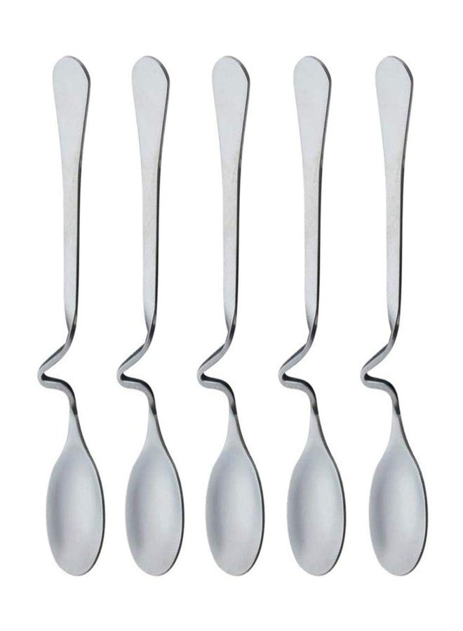 Beetoo 5 Pack Stainless Steel Hanging Coffee Spoon Creative Bending Handle S Shape Stirring Honey Teaspoons for Tea Coffee Dessert Jam Honey - Image 1
