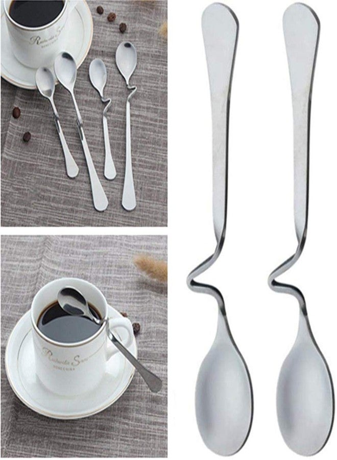 Beetoo 5 Pack Stainless Steel Hanging Coffee Spoon Creative Bending Handle S Shape Stirring Honey Teaspoons for Tea Coffee Dessert Jam Honey - Image 3