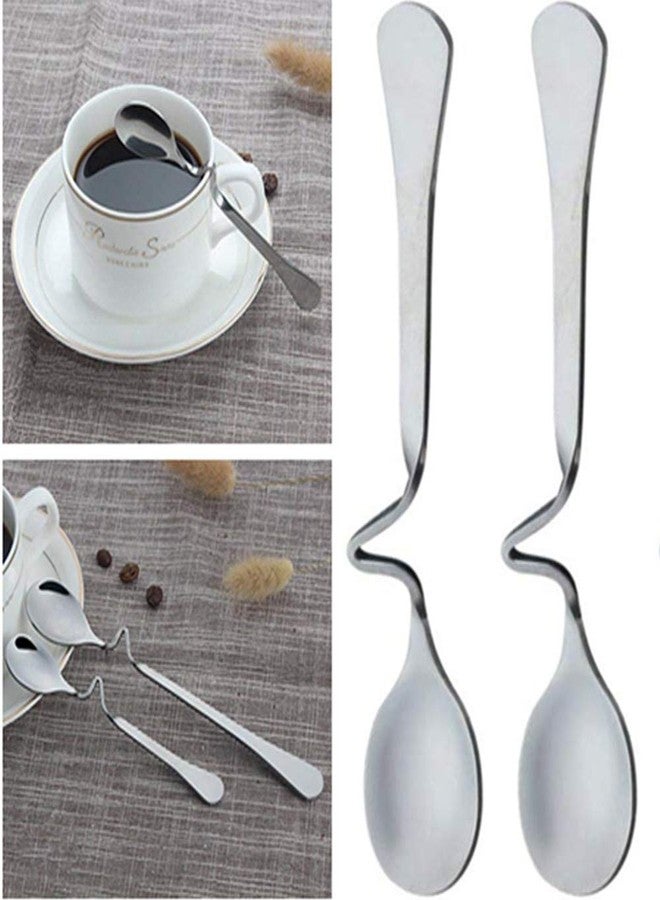 Beetoo 5 Pack Stainless Steel Hanging Coffee Spoon Creative Bending Handle S Shape Stirring Honey Teaspoons for Tea Coffee Dessert Jam Honey - Image 4