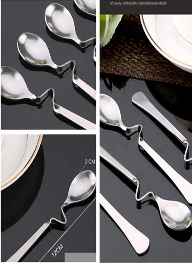 Beetoo 5 Pack Stainless Steel Hanging Coffee Spoon Creative Bending Handle S Shape Stirring Honey Teaspoons for Tea Coffee Dessert Jam Honey - Image 5