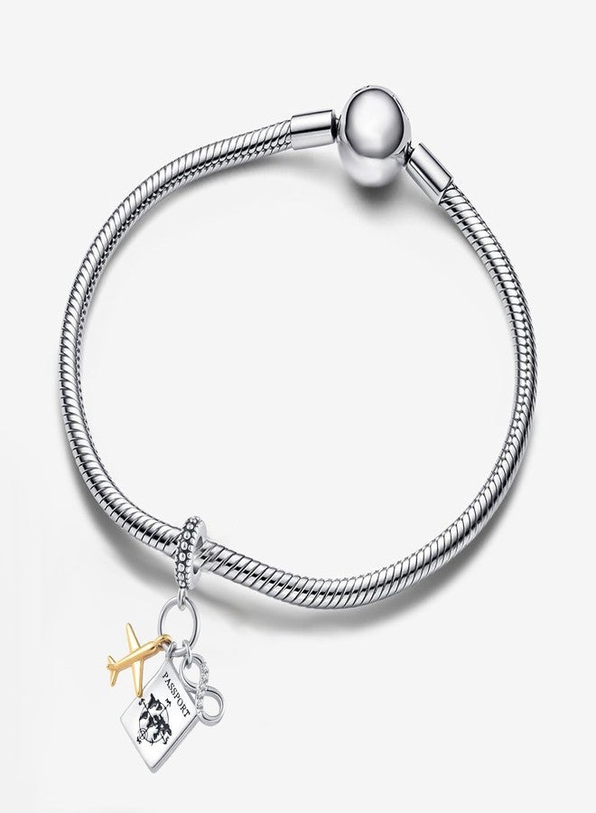 OutstandLong Vacation Travel Series Passport Airplane Charm for Pandora Bracelets Gold Plated Bead for Mom Sister - Image 4